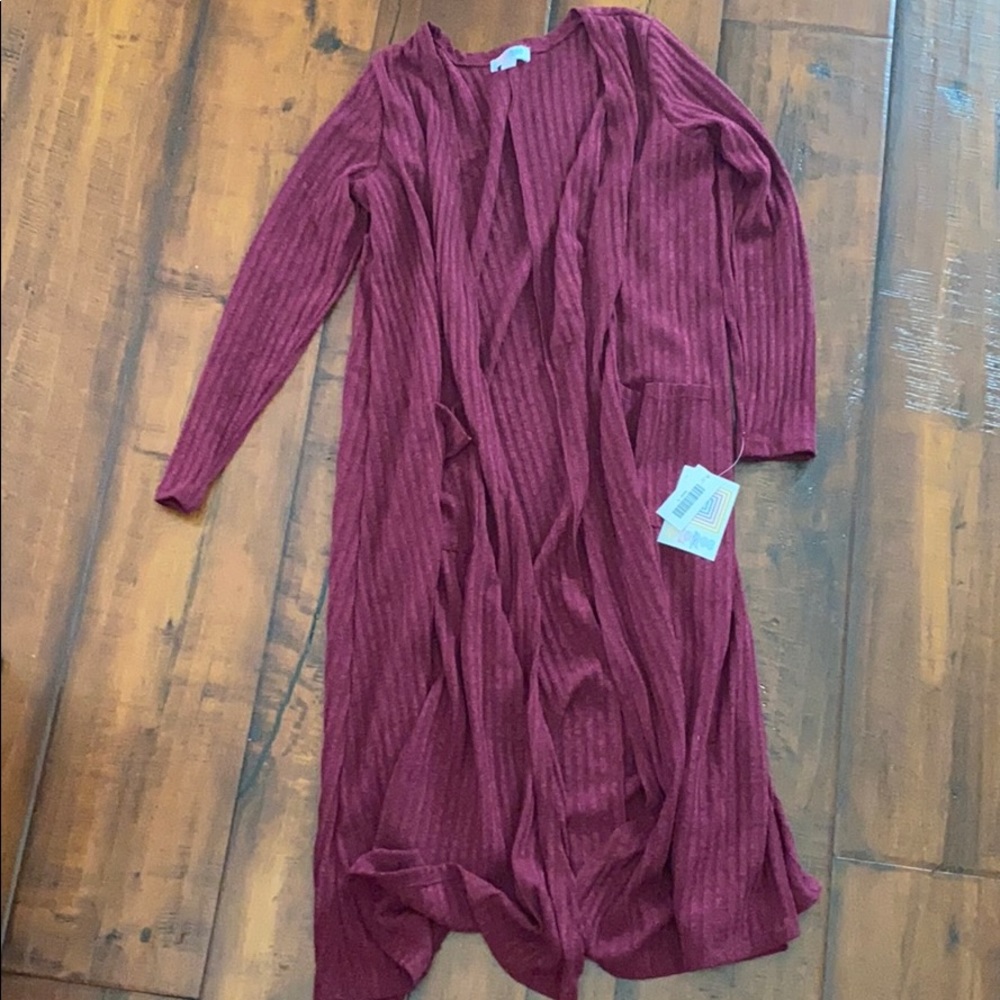 Lularoe burgundy Sarah cardigan size small